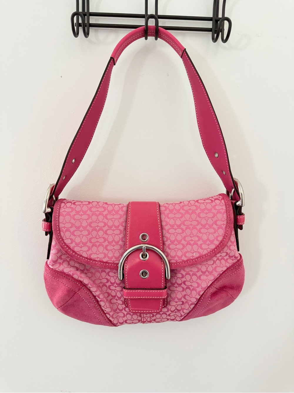 Vintage Coach 6818 Pink Soho Signature Buckle Shoulder Bag Y2K